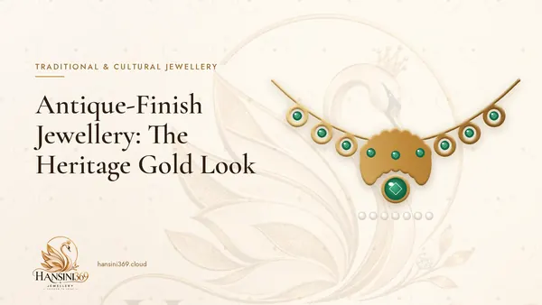 Illustrated HANSINI369 cover for “Antique-Finish Jewellery: The Heritage Gold Look”
