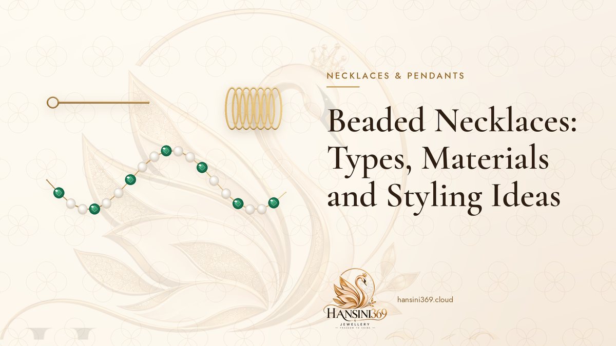 Illustrated HANSINI369 cover for “Beaded Necklaces: Types, Materials and Styling Ideas”