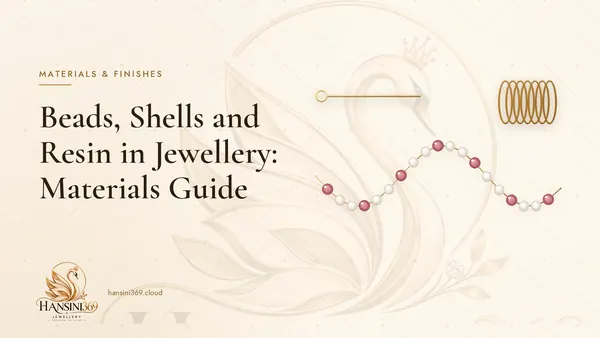 Illustrated HANSINI369 cover for “Beads, Shells and Resin in Jewellery: Materials Guide”