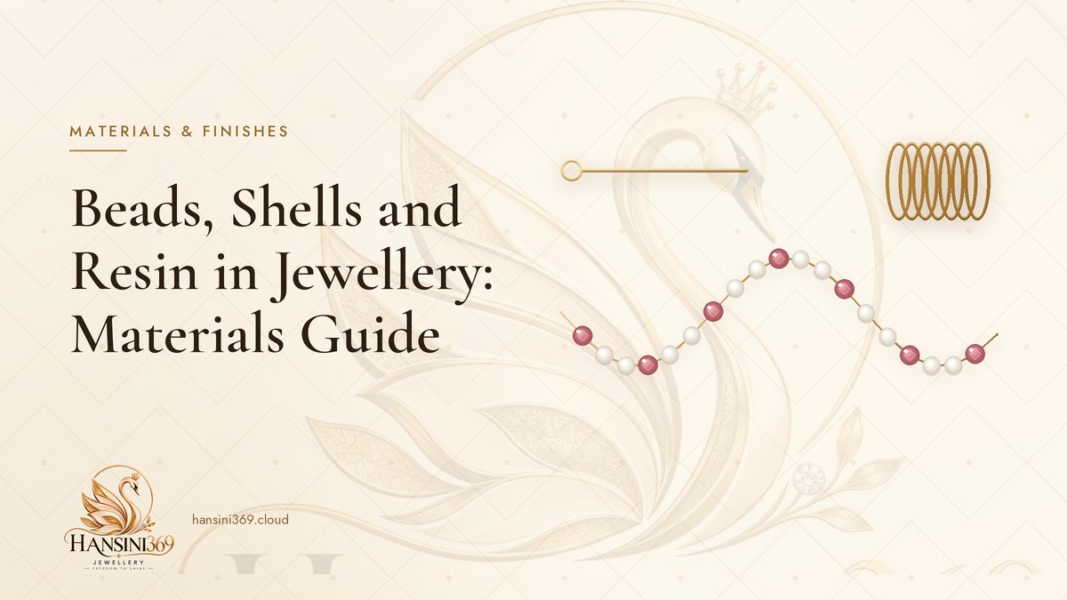 Illustrated HANSINI369 cover for “Beads, Shells and Resin in Jewellery: Materials Guide”