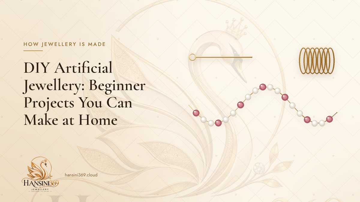 Illustrated HANSINI369 cover for “DIY Artificial Jewellery: Beginner Projects You Can Make at Home”