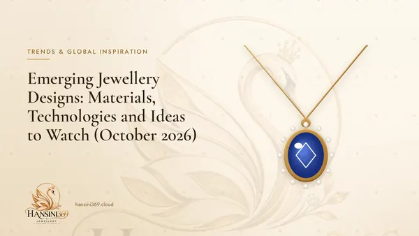 Illustrated HANSINI369 cover for “Emerging Jewellery Designs: Materials, Technologies and Ideas to Watch (October 2026)”