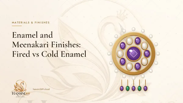 Illustrated HANSINI369 cover for “Enamel and Meenakari Finishes: Fired vs Cold Enamel”