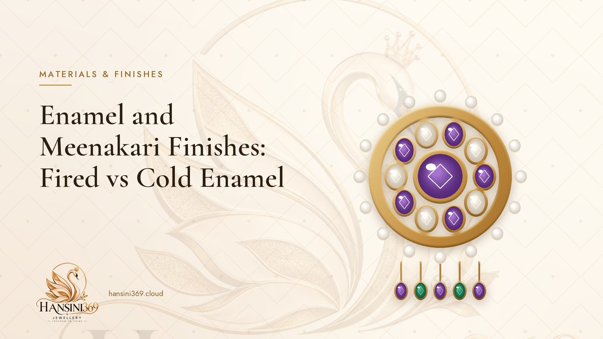 Illustrated HANSINI369 cover for “Enamel and Meenakari Finishes: Fired vs Cold Enamel”