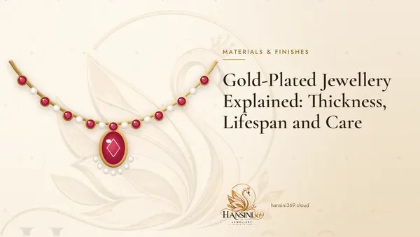 Illustrated HANSINI369 cover for “Gold-Plated Jewellery Explained: Thickness, Lifespan and Care”