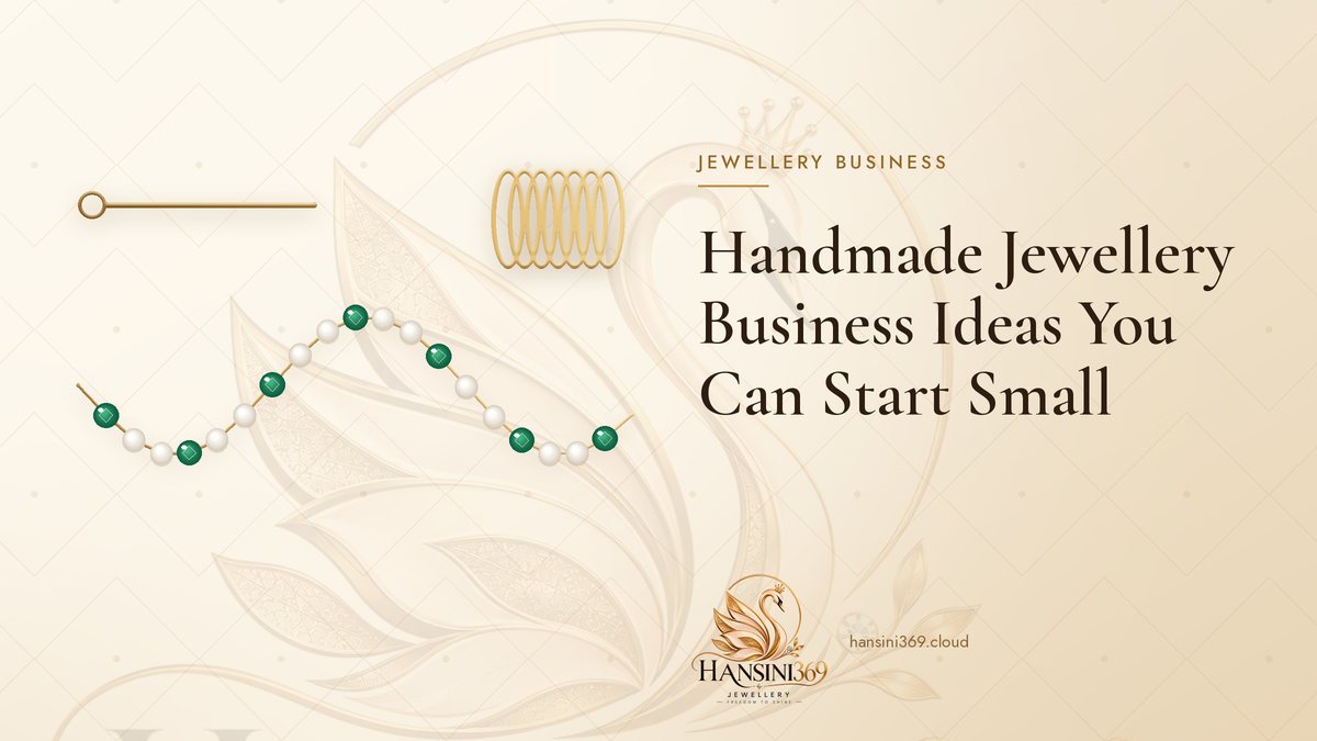 Illustrated HANSINI369 cover for “Handmade Jewellery Business Ideas You Can Start Small”