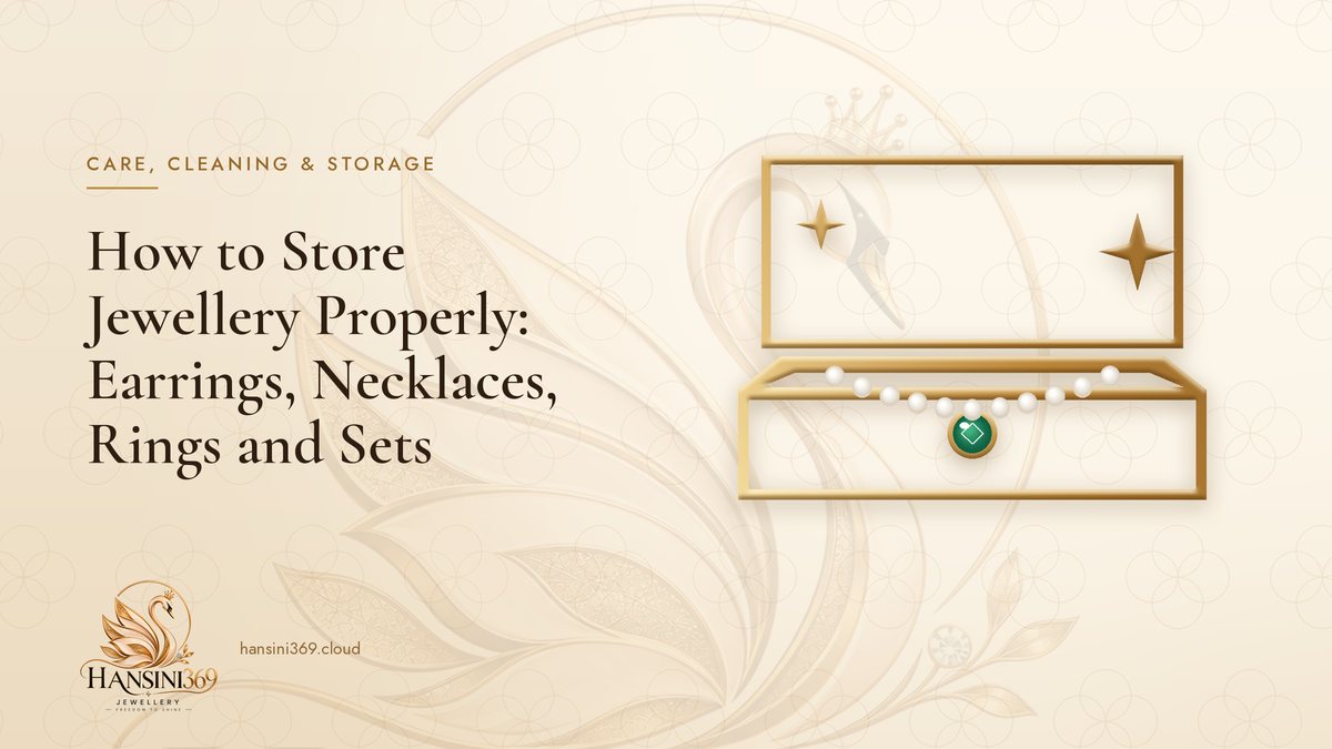 Illustrated HANSINI369 cover for “How to Store Jewellery Properly: Earrings, Necklaces, Rings and Sets”