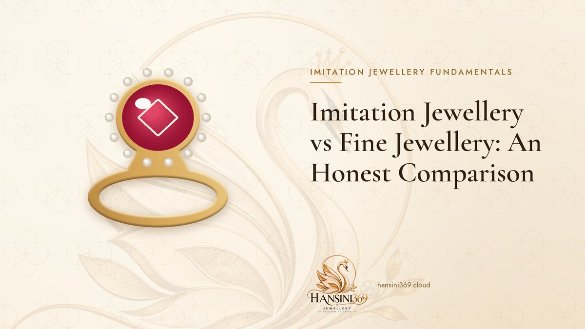Illustrated HANSINI369 cover for “Imitation Jewellery vs Fine Jewellery: An Honest Comparison”