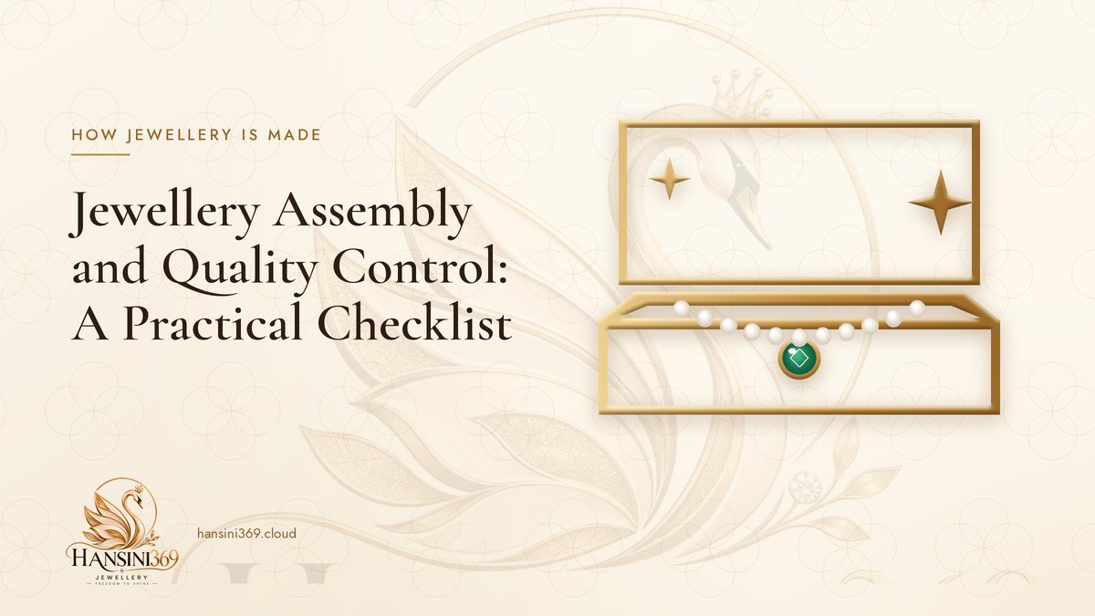 Illustrated HANSINI369 cover for “Jewellery Assembly and Quality Control: A Practical Checklist”