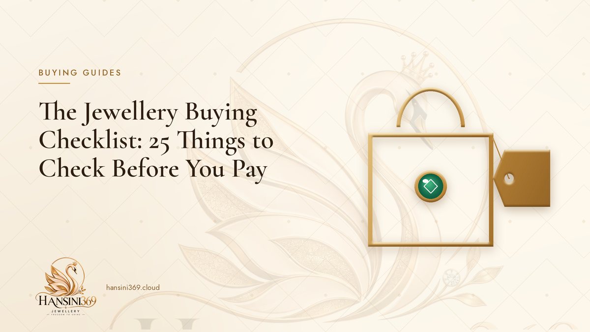 Illustrated HANSINI369 cover for “The Jewellery Buying Checklist: 25 Things to Check Before You Pay”