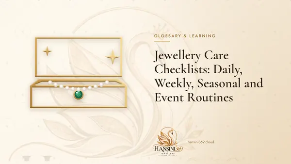 Illustrated HANSINI369 cover for “Jewellery Care Checklists: Daily, Weekly, Seasonal and Event Routines”