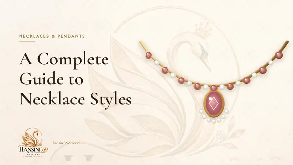 Illustrated HANSINI369 cover for “A Complete Guide to Necklace Styles”