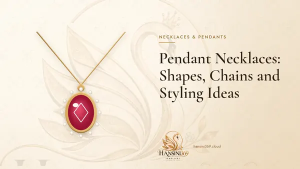 Illustrated HANSINI369 cover for “Pendant Necklaces: Shapes, Chains and Styling Ideas”