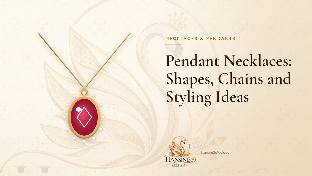 Illustrated HANSINI369 cover for “Pendant Necklaces: Shapes, Chains and Styling Ideas”