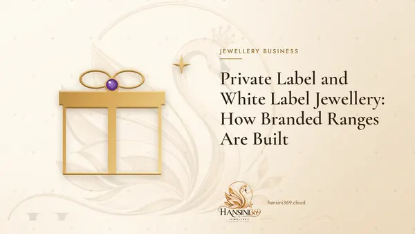 Illustrated HANSINI369 cover for “Private Label and White Label Jewellery: How Branded Ranges Are Built”
