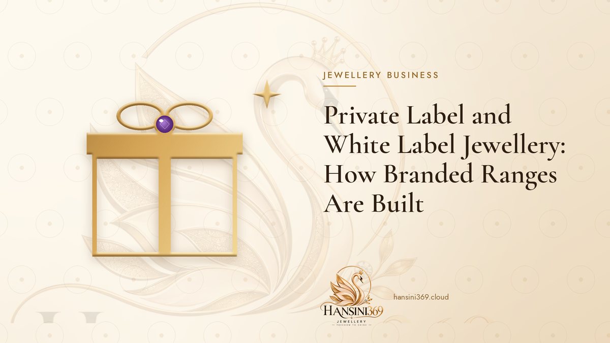 Illustrated HANSINI369 cover for “Private Label and White Label Jewellery: How Branded Ranges Are Built”
