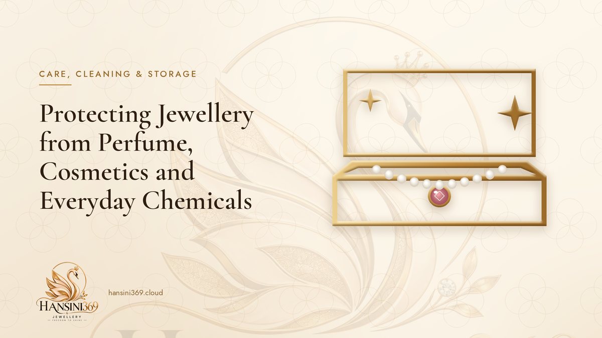 Illustrated HANSINI369 cover for “Protecting Jewellery from Perfume, Cosmetics and Everyday Chemicals”